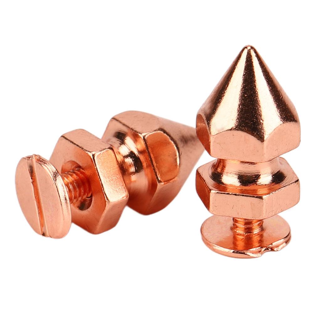 100 Sets Spiked Cone Spike Stud Rose Gold High Hardness Screw Back Studs Spikes Kit for DIY
