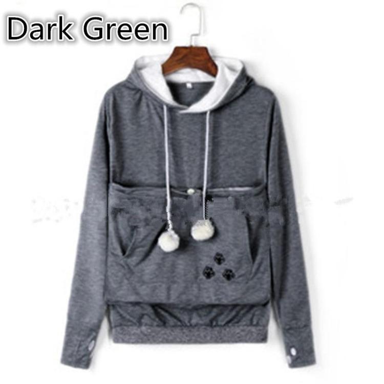 Känguru Haustierhalter Kapuzenpullover Partner Pullover Katze mit Ohren Langarm Große Tasche Pullover Meow Planet Design
