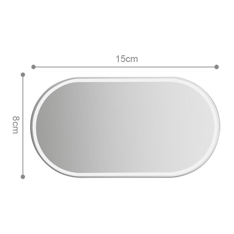 1pc Car Sun Visor High-definition Mirror Stainless Steel Makeup Mirror Shatter-proof Paste Interior Rearview Mirror