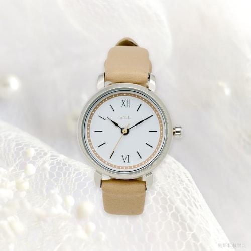 Fieldwork Women's Analog Watch with Leather Strap, Beige, MKL2306-1