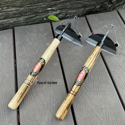 Kuzokichi All-Steel T-Hoe: Versatile Small Hoe for Weeding, Planting, and Gardening In Vegetables & Flowers - Half-Moon Japanese Garden Tool.