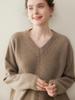 Korean Style Cashmere Women's Knit Sweater: Autumn Winter Solid Color Drop Shoulder Pullover