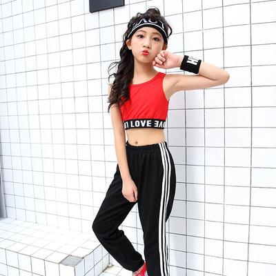 Korean Style White Short Vest for Girls' Hip Hop Street Dance Performance