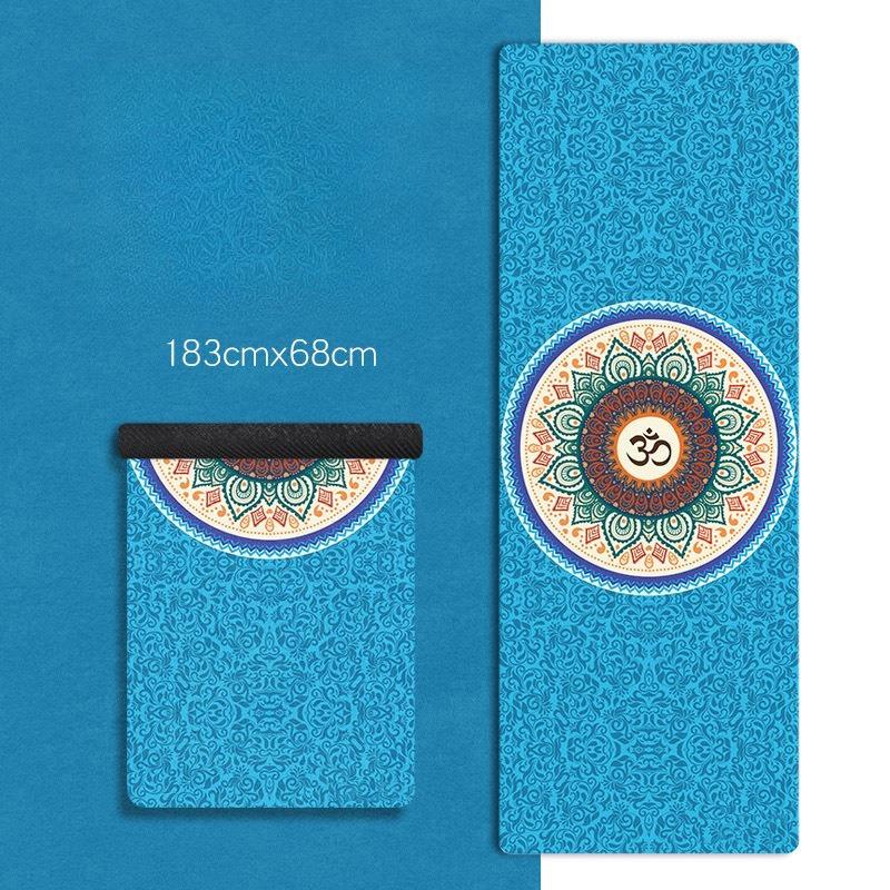 1.5mm Foldable Suede Yoga Mat Natural Rubber Fitness Mat Non Slip Sweat Absorbent Portable Travel Exercise Mat For Pilates