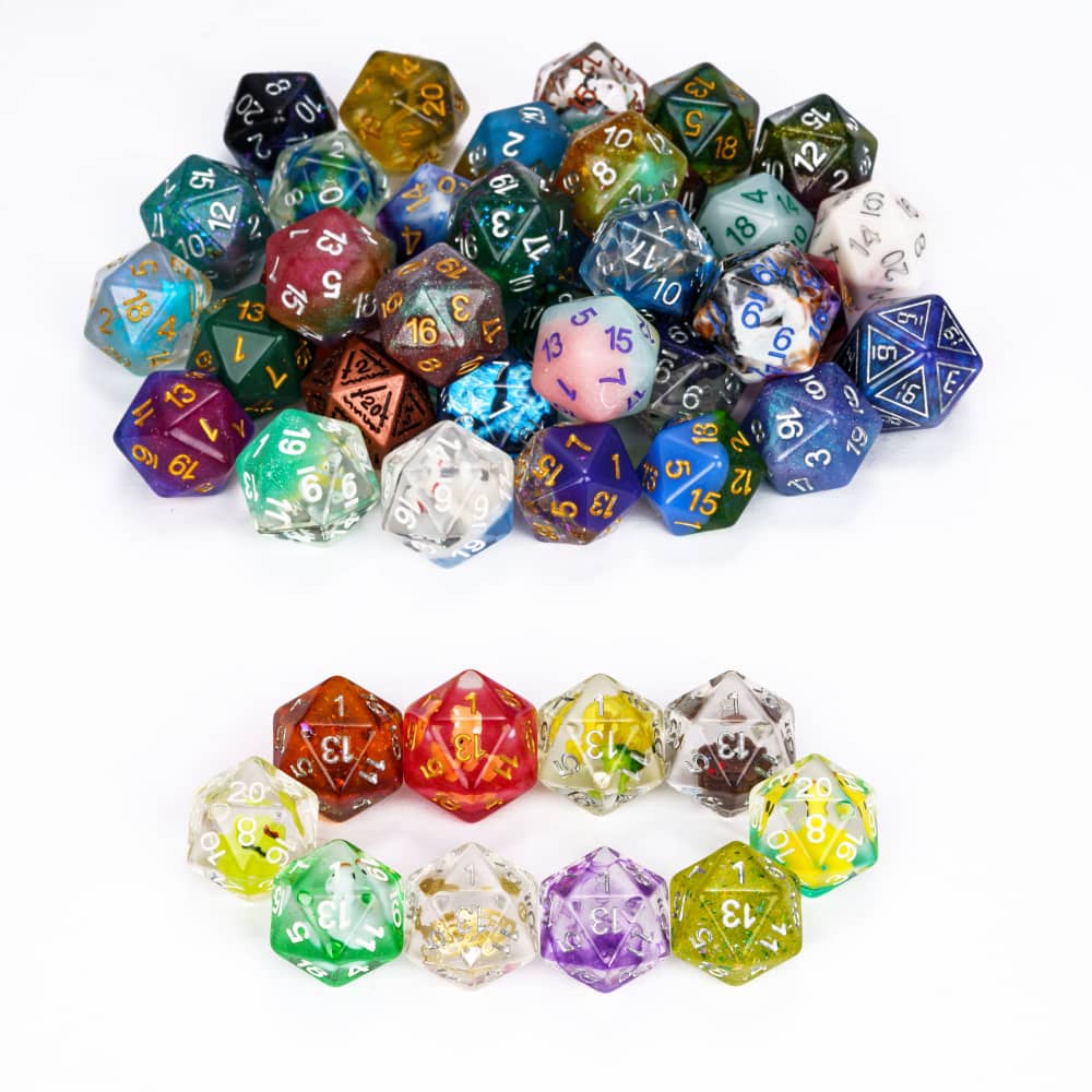 Bulk 10Pcs/Set DND Dice Random Color D4 D6 D8 D10 D% D12 D20 Resin Polyhedral Dice Set for D&D Role Playing Board Games TRPG
