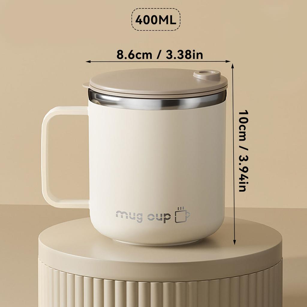 400ML Insulated Coffee Mug With Lid 304 Stainless Steel Double Wall Water Cup Sealed Milk Coffee Cup Student Adult Drinkware