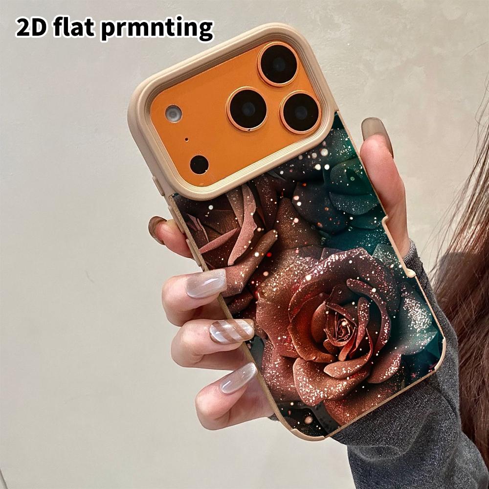 Phone Case: 2D Flat Lambskin Suitable for iPhone 18 17 16 15 14 13 Pro Film Protective Case,vintage Rose, Christmas and Halloween Gift