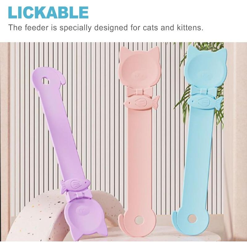 Katzenfutterstreifen-Fütterer - Squeeze-aktiviertes Multifunktionswerkzeug geeignet für Katzen mit Zahnproblemen zum Kauen, Nassfressen