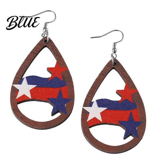 Stars Stripes Earrings 1 Pair Hollow Drop for Women Fourth