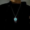 Neck Jewelry Luminous Pendant Necklace Zinc Zinc Alloy Hip Hop Neck Chains Halloween Skull Necklace  Gifts