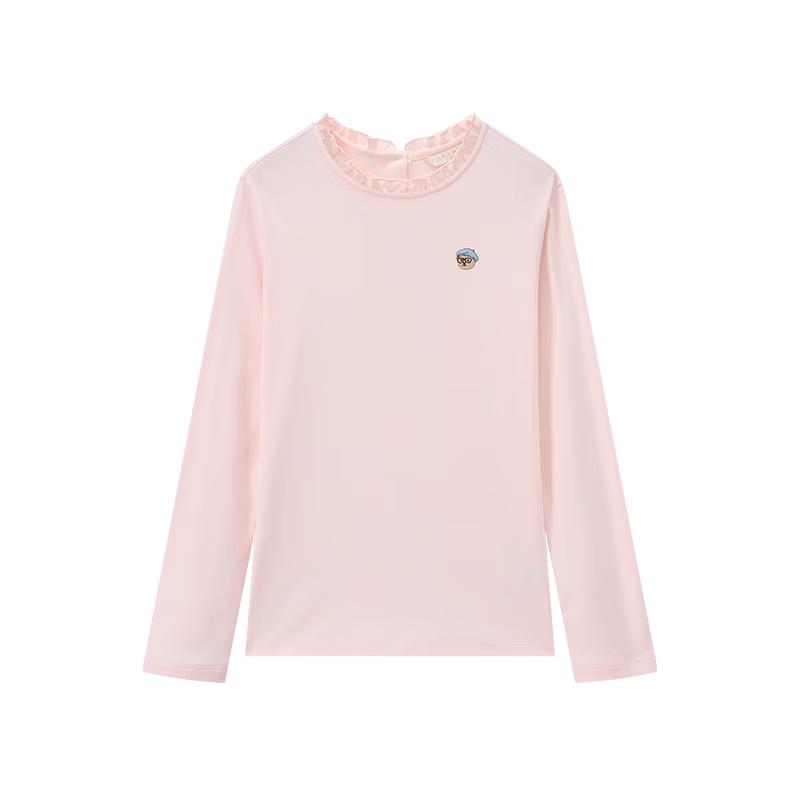 Teenie Weenie Kids' Girls' Ruffle Collar Cotton Long-Sleeve T-Shirt