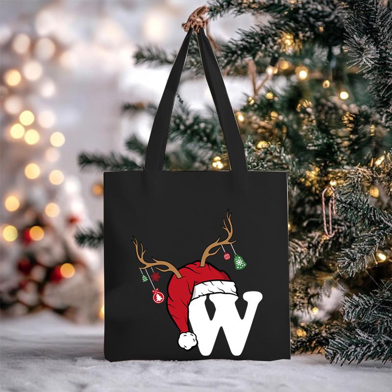Christmas Letter Print Messenger Bag Student Casual Canvas Bag New