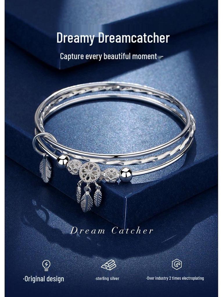 Minimalistické dámské stříbrné náramky Ferris Wheel 2023 - Univerzální šperky z rhodiovaného sterlingového stříbra