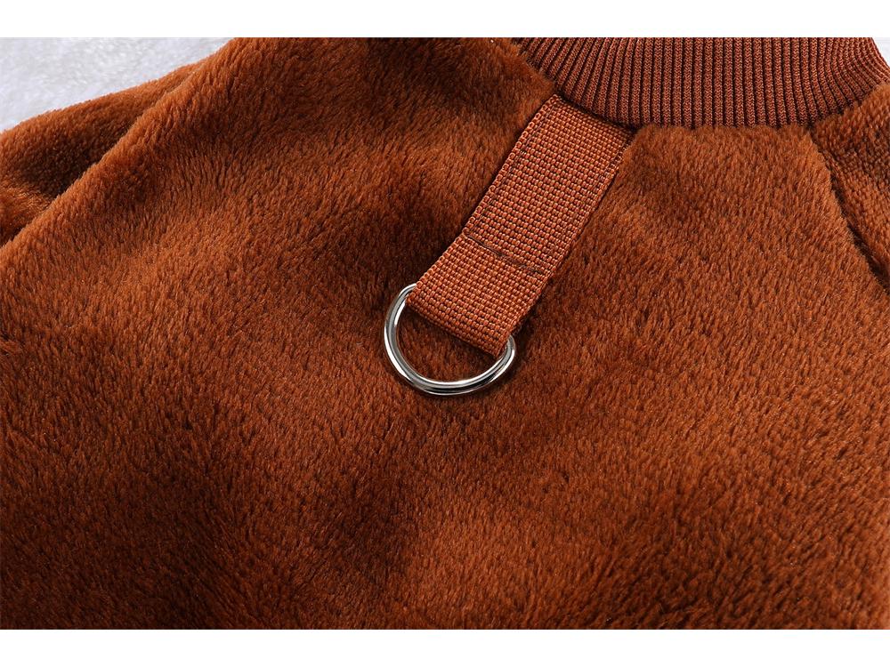 Verdickter Flanell Vierbeinige Haustierkleidung für Herbst/Winter - Anleinbar, Ohne Kapuze, Passt Hunden und Katzen