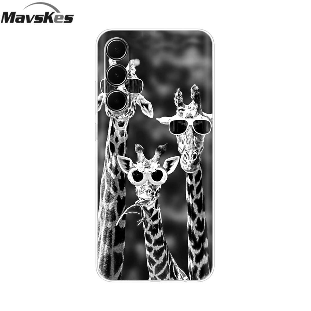 For Samsung Galaxy M35 5G Case Cute Cat Flower Painted Phone Cases For Samsung M35 Case M 35 SM-M356B Silicone Clear TPU Fundas