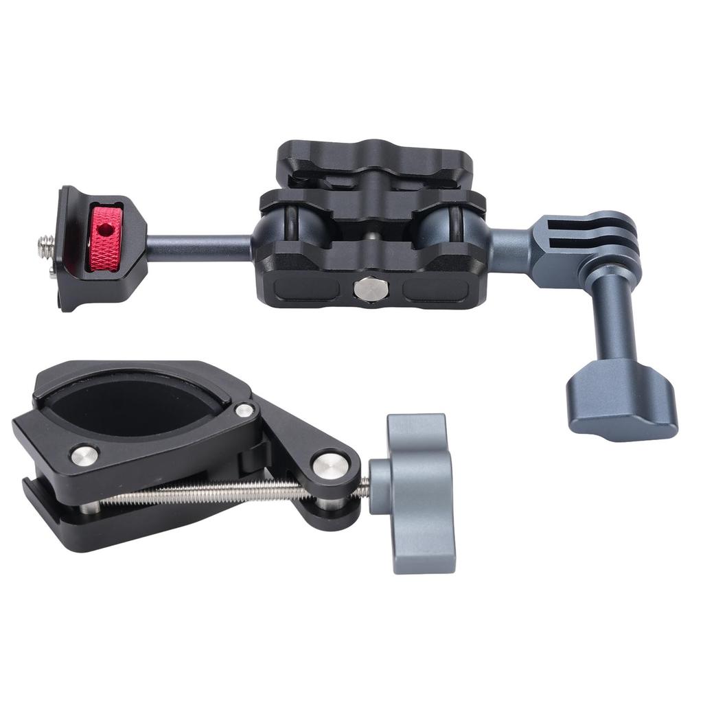 Camera Clamp Mount Double Ball Head Universal Multi Angle Adjustable Bike Handlebar Camera Mount
