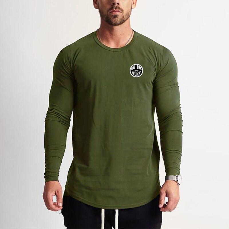 Muscleguys Spring and Autumn Men's Bottoming Shirt Thin Fitness Slim Fitting Long Sleeve Tops