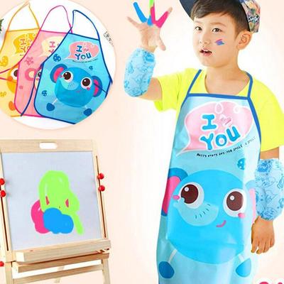 Children's Apron Sleeves Cartoon Waterproof Child Baby Painting Style Summer Thin Graffiti Supp Y7A1