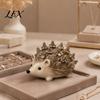 Resin Jewelry Organizer Hedgehog Ring Holder, Cute for Rings, Waterproof Animal Healing Desk Ornaments Storage Vanity Dresser Bathroom, Gift