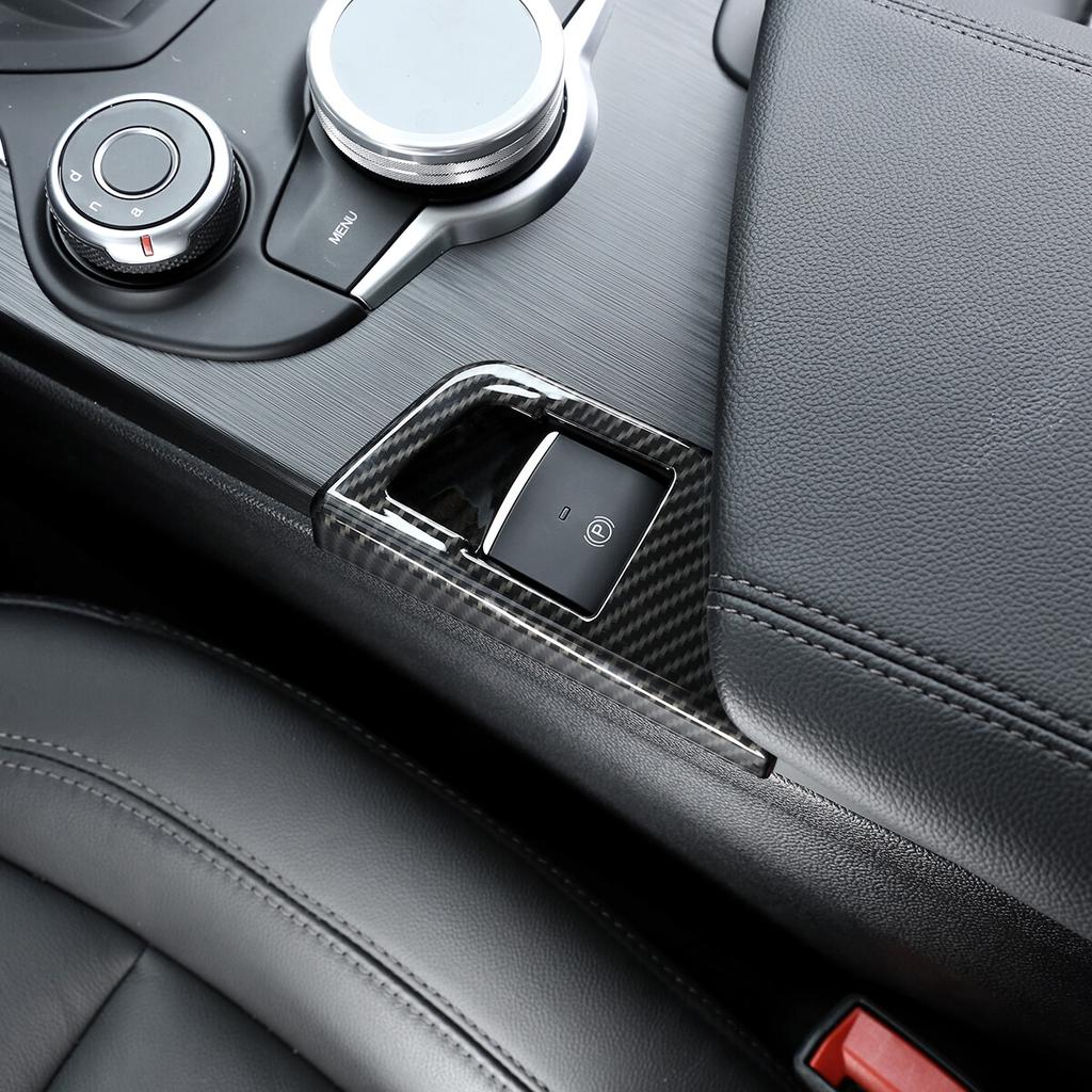 Carbon Fiber Electronic handbrake Cover Trim For Alfa Romeo Giulia 2017 2018