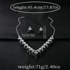 Strass-Halskette und Ohrringe für Frauen, geometrischer Wassertropfen-Anhänger, Hochzeit, Brautschmuck-Set