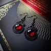 Charm Retro Punk Sliver Color Hollowed-out Heart Rose Flower Dangle Earrings for Women Gothic Hallowmas Jewelry Accessories Gift
