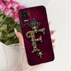 Black For ITEL S18 S663L Cover For ITEL Vision 5 Case Silicone Luxury Crown A-Z Letters 2D Flat Pattern Soft Phone Casing