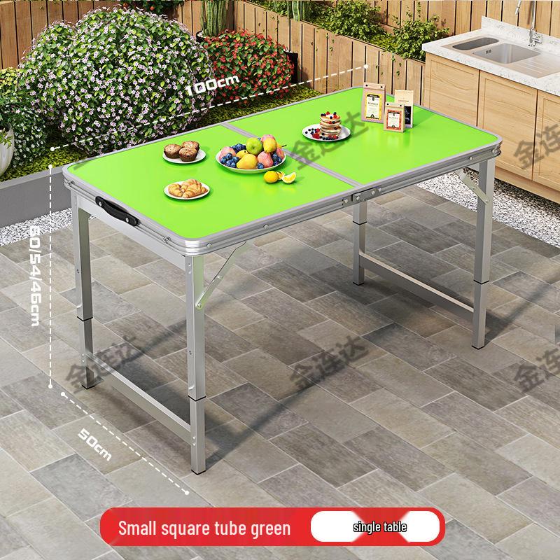 Portable Aluminum Folding Table for Outdoor Dining and Market Stalls - Adjustable and Compact