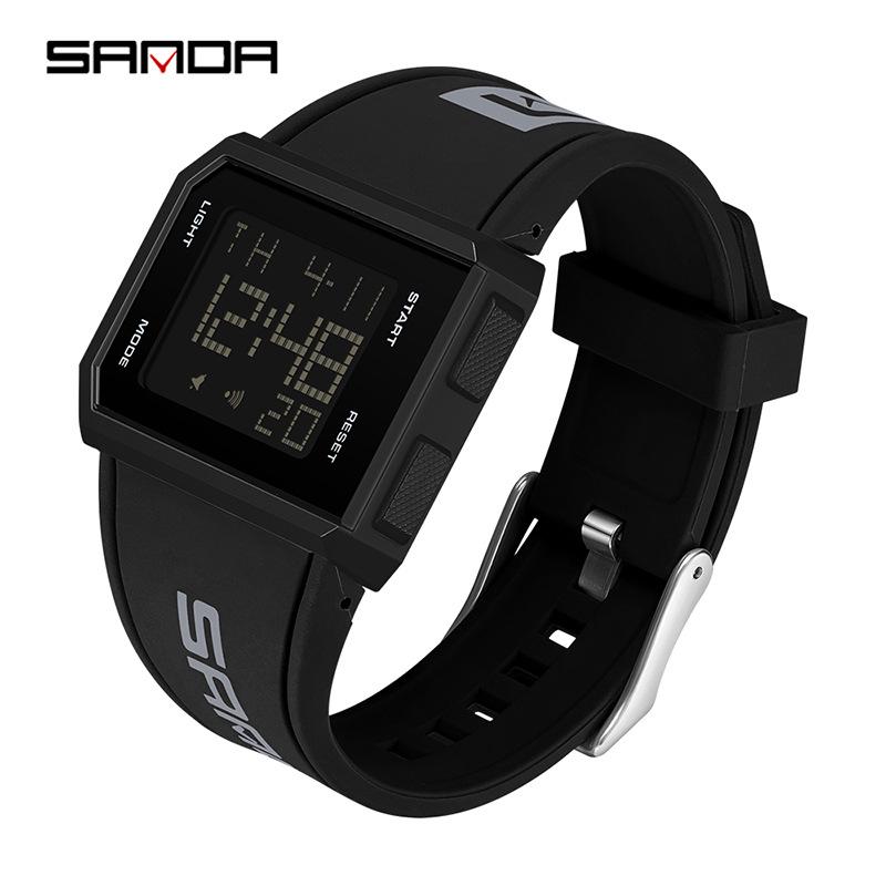 Sanda Sport Luminous Waterproof Casual Wristwatch for Students - Versatile Unisex Digital Timepiece
