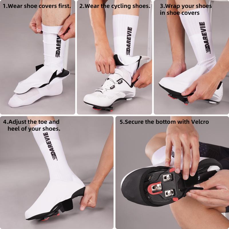 DAREVIE Cycling Overshoes AERO High Speed Quick Dry Cycling Shoes Covers Anti Slip Light Soft Moisture Wicking Shoe Protector
