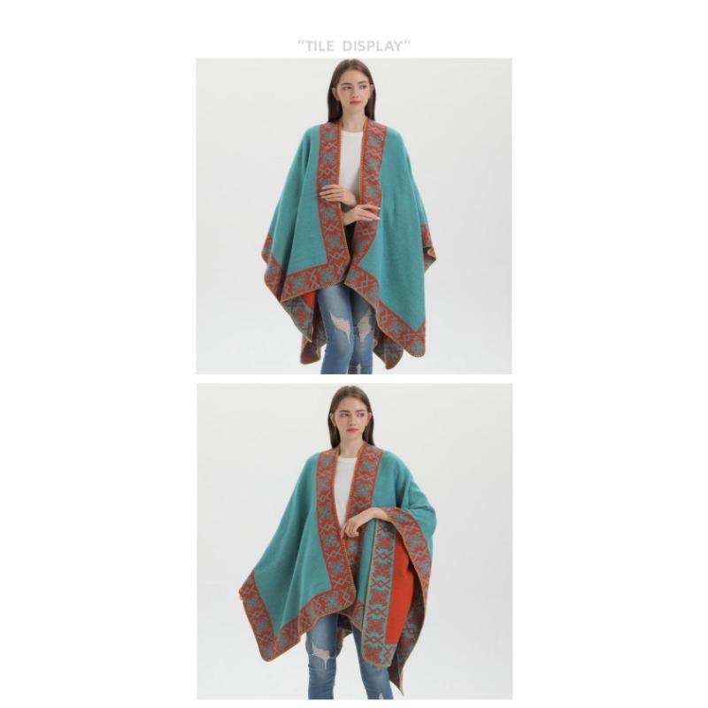 Women S Ethnic Style Thick Faux Cashmere Scarf Winter Warm Shawl Wrap