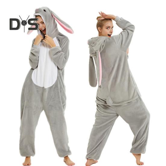 Animal Onesie Pajamas for Adults Kids Unisex Flannel One-Piece Sleepwear Halloween Cosplay Costume for Homewear
