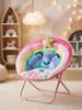 Children's Foldable Plush Moon Chair - Portable Cartoon Backrest for Outdoor Parties and Beach Picnics