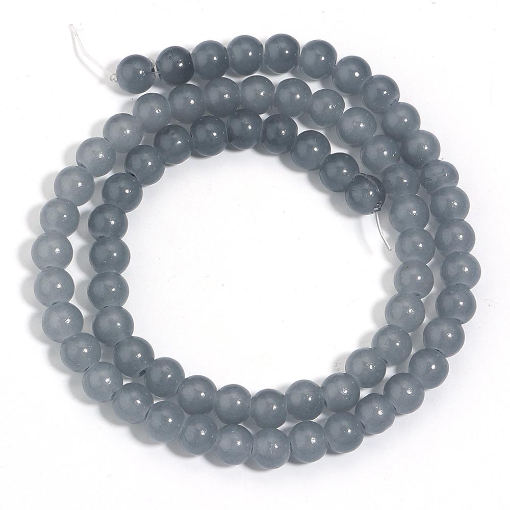 1 Strand 6/8mm Solid Color Glass Beads Loose Spacer Round Beads For Jewelry Making DIY Handmade Bracelet Necklace Accessories