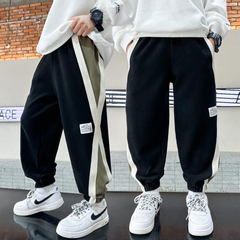 Children's Autumn Colorblock Pants Boys 2025: Casual Loose-Fit Fashion
