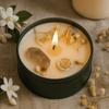 Crystal Scented Candle Rock Quartz Jasmine Garden Lion