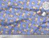 Soimoi Blue Poly Crepe Fabric Begonia & Peony Floral Print Fabric by the Yard 42 Inch
