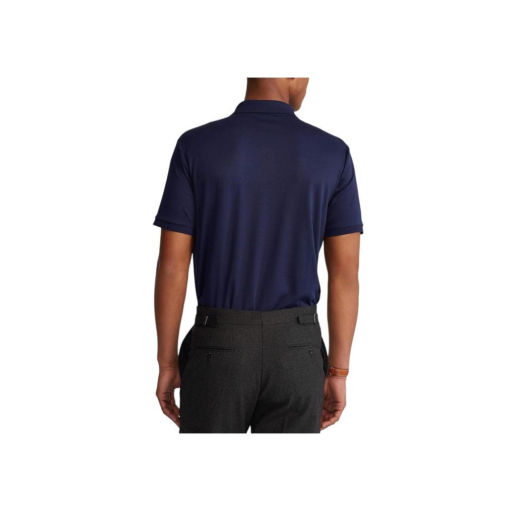 Polo Ralph Lauren Solid Color Logo Embroidered Short Sleeve Polo Shirt Men tops Navy-Blue 710870645-002