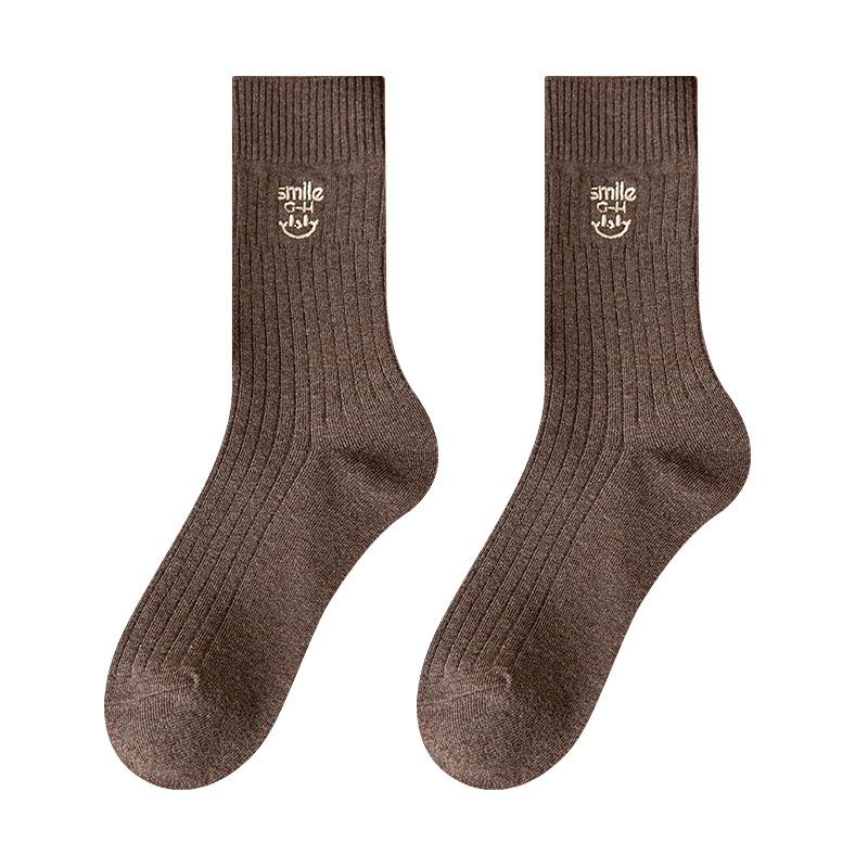 Female Spring and Autumn Warm Cotton Sweat Absorbing Deodorizing Anti Pilling Long Tube Stack Socks