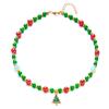 Christmas Ornaments New Elegant Beaded Snowflake Christmas Tree Pendant Necklace Versatile Holiday Accessories Gift