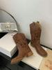 Ausgeschnittene western cowboy stiefel damen neu Xinjiang mongolische grasland kleidung herbst und winter braun wüste kurze stiefel