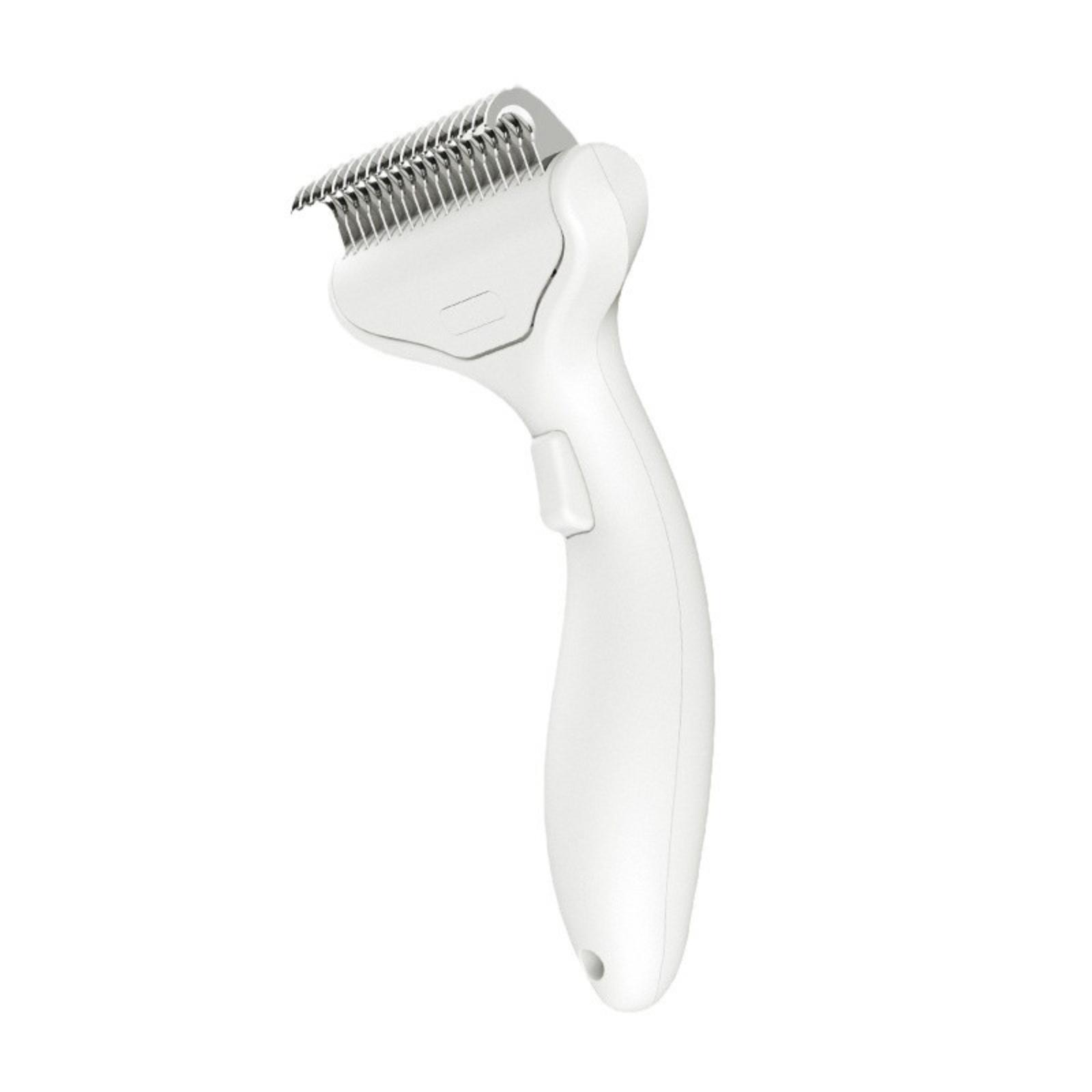 

Pet knot comb cat comb hair removal comb one-click hair removal comb with 18cm extra-wide comb face 26° inclined blade head белый