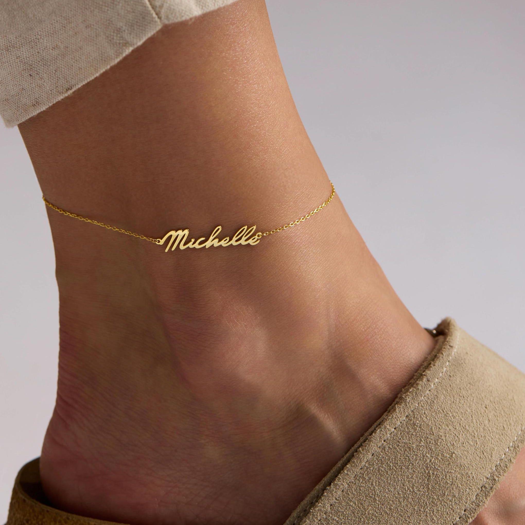 Custom Name Stainless Steel Anklet Initial Anklet Custom Silver Anklet Personalized Anklet Custom Name Anklet