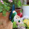 Flowerpot Dwarf Statue Planter Hanging Gnome Figurine Resin Dwarf with Pants Hanging on Branch Ornament for Garden Fence Window Box