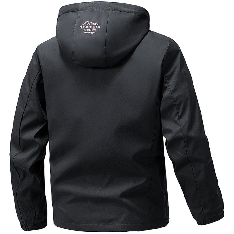 Herrenmantel Frühling und Herbst Koreanisch Vielseitig Slim Fit Oberteil Einfarbig Stehkragen Baseballjacke Kapuzenjacke