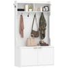 Garderobe Schuhschrank 4 in 1 Moderner Garderobenständer mit offenem Regal für Flur Eingang Schlafzimmer 100x38x172 cm Weiß