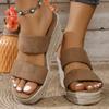 2024 New Summer Slope Häl tjock sula sandaler stort hamparep Casual fiskmun tjock sula förhöjda skor