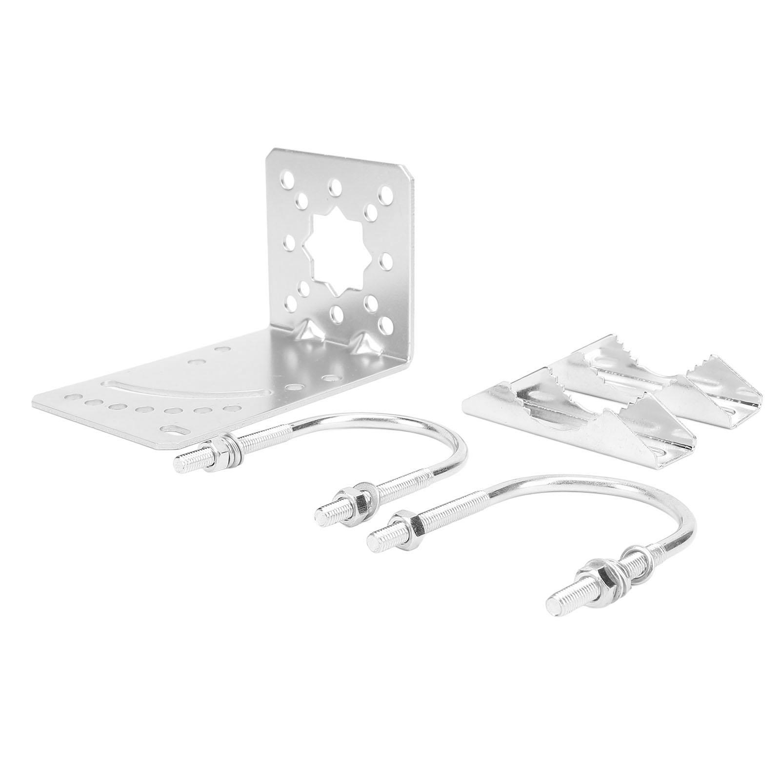

Antenna Mast Clamp with U Bolts Silver Angle Adjustable Galvanized Stainless Steel Antenna Pole Clamp for TV Satellite
