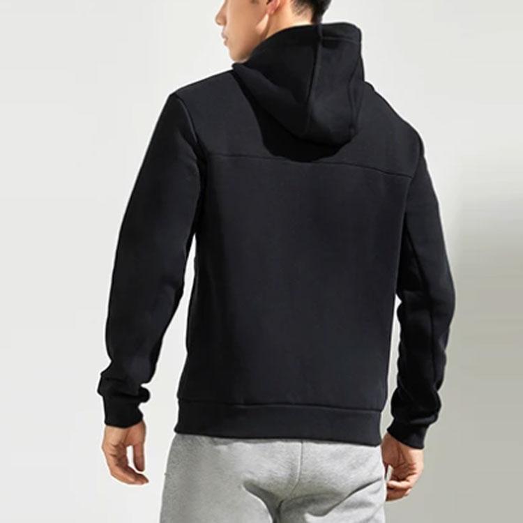 Lining Fitness Series Casual Reflective Hoodie Jacket Men Outerwear Black AWDR891-1