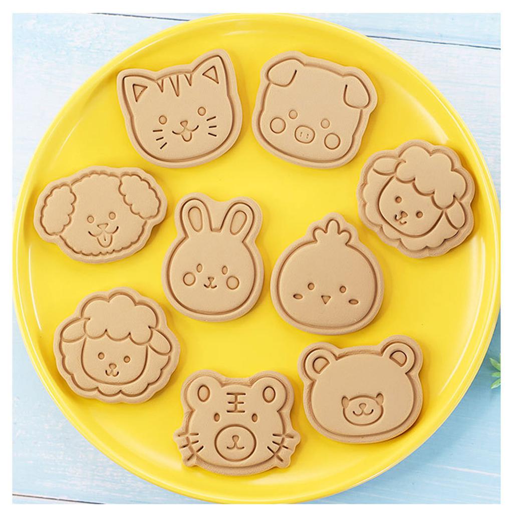 16pcs/set Small Animals Theme Cookie Cutters Plastic Biscuit Molds Cookie Stamps DIY Cake Molds Kitchen Tool